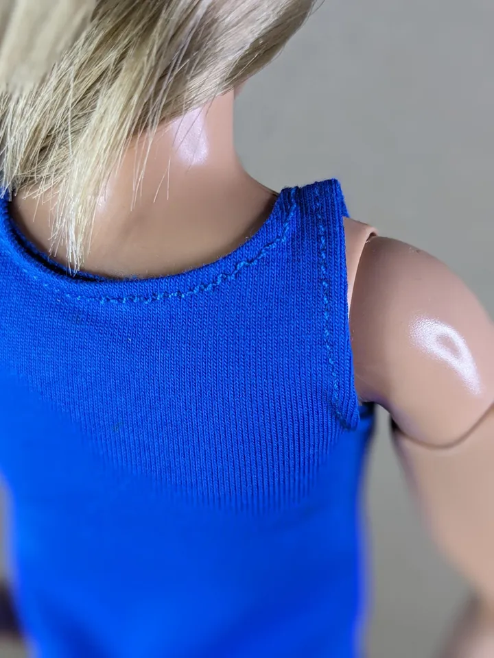 Blue tank top for 12 inch fashion male dolls