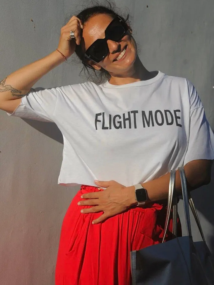 White Cotton Crop Top Tee | Women T-Shirt Fight Mode | Every Day Wear | Statement Tee | Gift For Her | Hadmade Clothing