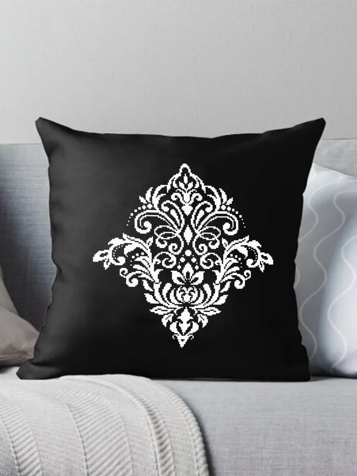 Floral damask ornament cross stitch pattern PDF download Flower mandala cross stitch chart, Floral scroll, Damask pattern digital PDF #M253