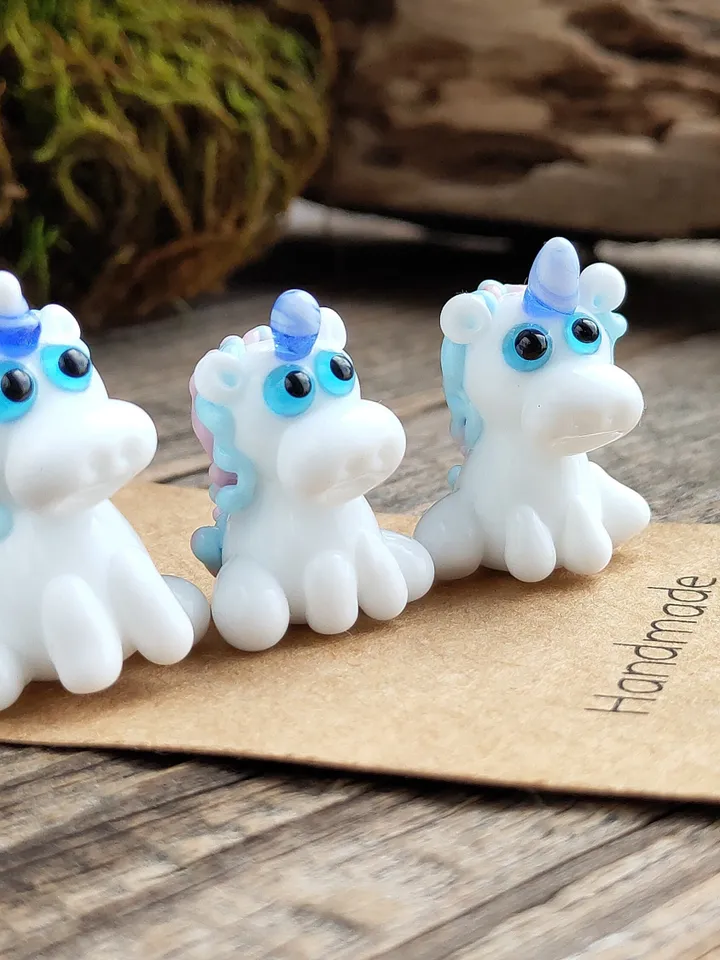 Tiny unicorn miniature, glass unicorn figurine, unicorn sculpture , unicorn totem or unicorn bead