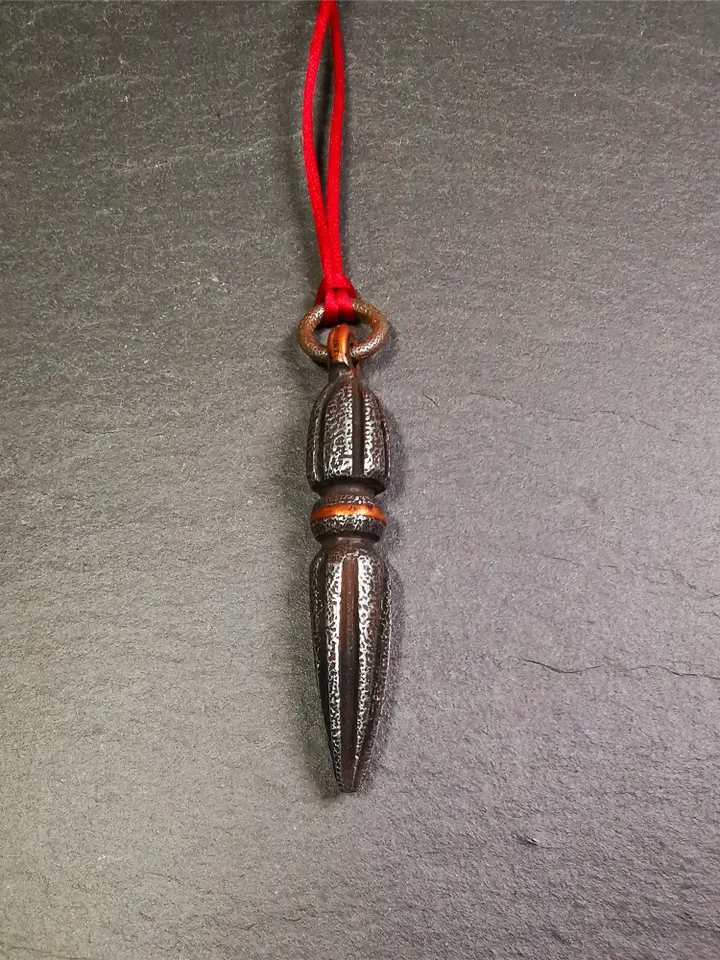 Gandhanra Handmade Tibetan Amulet ,Kila(Dorje Phurba) , Trantic Buddhism Ritual Implement Pendant,Made of Cold Iron,2.5"