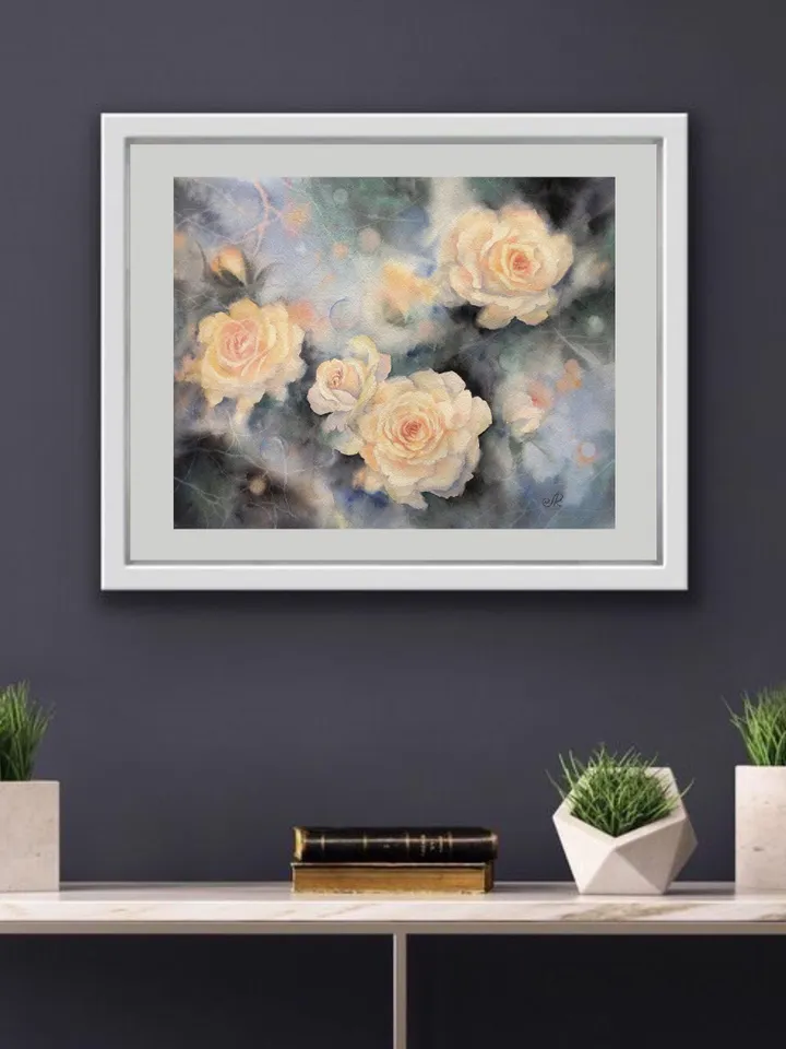 Roses Painting Original Flowers Painting Floral Watercolor Painting