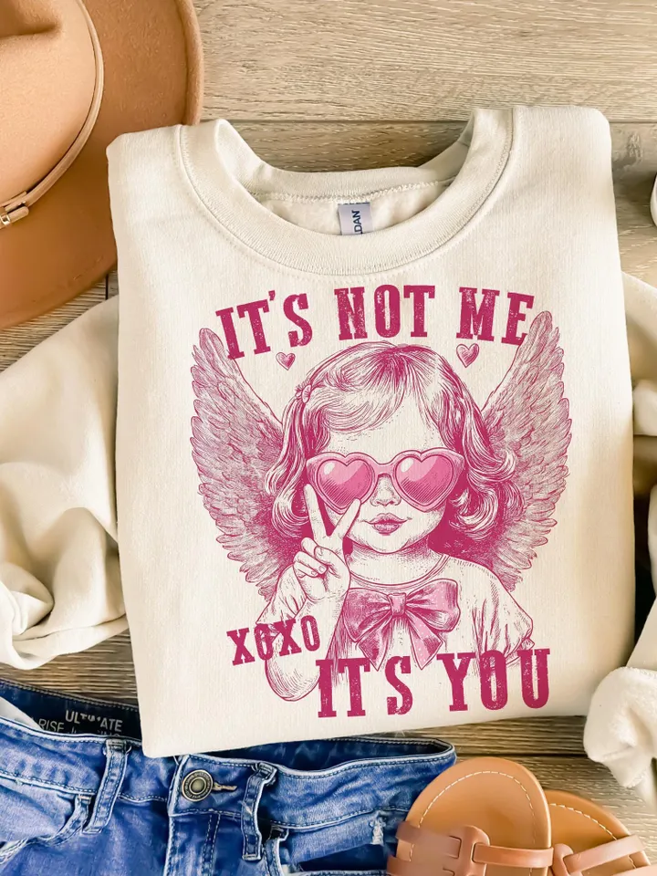 It's Not Me It's You PNG, Anti Valentine's Day png, Snarky Cupid Valentines png, Funny Retro Vday png, Valentines Humor png