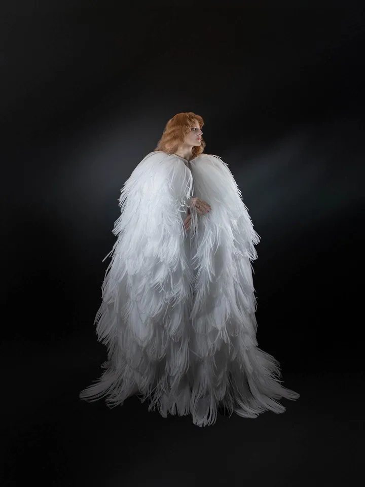 Feather cape, feather coat, ostrich feather cape, feather stole, festival clothing, wedding cape,wedding clothing,bridal decoration,carnival