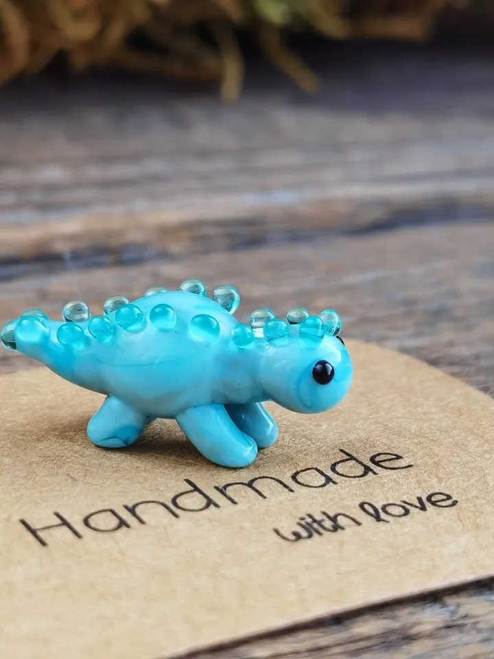 DINOSAUR ORNAMENTS Dinosaur figurine Glass dinosaur decor Miniature Dinosaur gift Dino figurine Glass figurines Tiny glass animals Terrarium