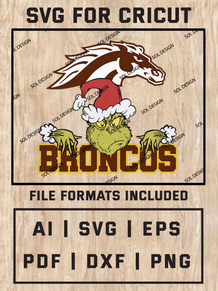 Grinch Boise State Broncos SVG, NCAA College Team SVG Design, NCAA Boise State Broncos SVG, NCAA Broncos Team Cricut, Christmas Svg, Grinch svg, Digital Download