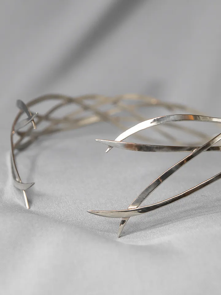 Wedding diadem Bridal Elven Tiara Elf Leaf Crown bridal hair vine Wedding Headpiece headband Silver Bridal Tiara Nimriel