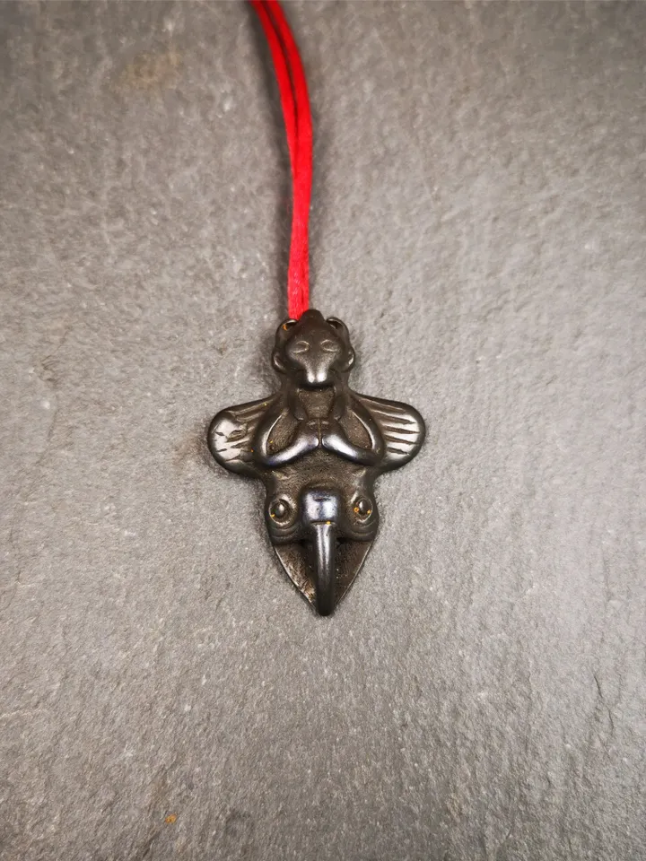 Gandhanra Handmade Tibetan Buddhist Amulet Garuda,Garula,Suparna,Golden-winged Bird Pendant,Made of Thokcha,1.26&quot;
