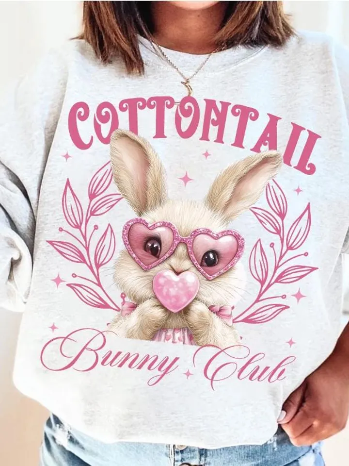 Bunny Club, Retro Easter Bunny Blowing Bubble PNG, Vintage Happy Easter PNG, Funny Easter Bunnie Sunglasses Easter Holiday Sublimation