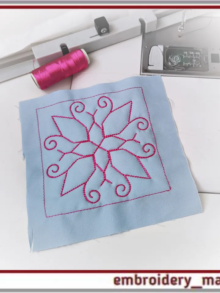 Quilt Block 37 Quilting with floral plant patterns Machine Embroidery Designs