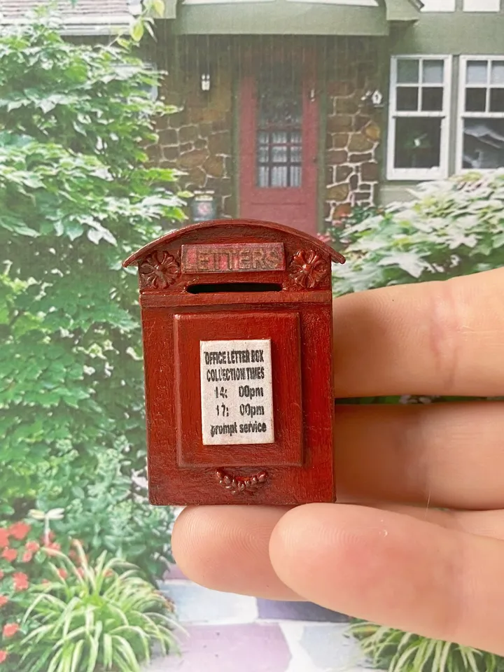 Miniature mailbox. Dollhouse miniature. Puppet miniature. 1:12.