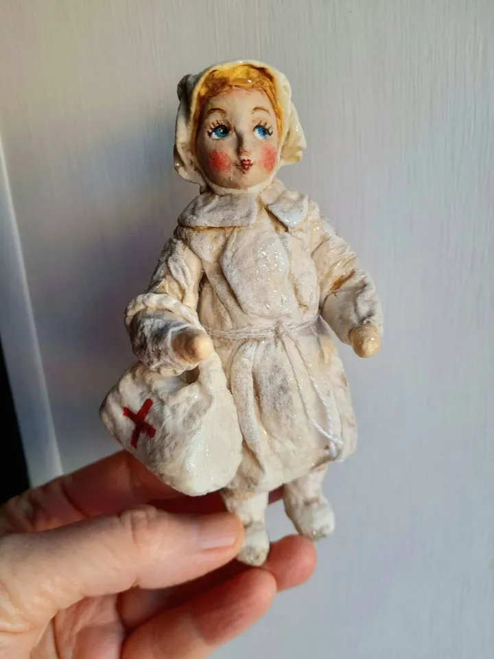 Vintage Nurse Decor Spun Cotton Decor Gift for Retro Style
