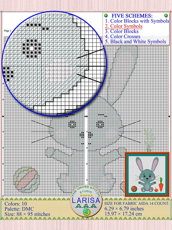 Rabbit Cross Stitch Pattern | Irresistible Rabbit Cub Chart