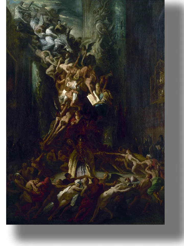 La Ronde du Sabbat. Witches and demons dance around the Devil.