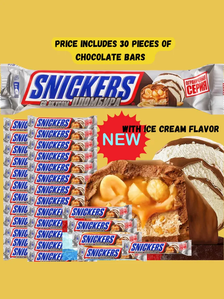 SNICKERS chocolate bars with ice cream flavor New on sale the order includes 30 pcs