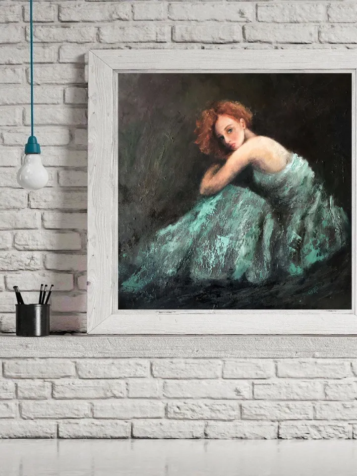 Woman Original Painting Girl Oil Painting Female Wall Art Figure Painting