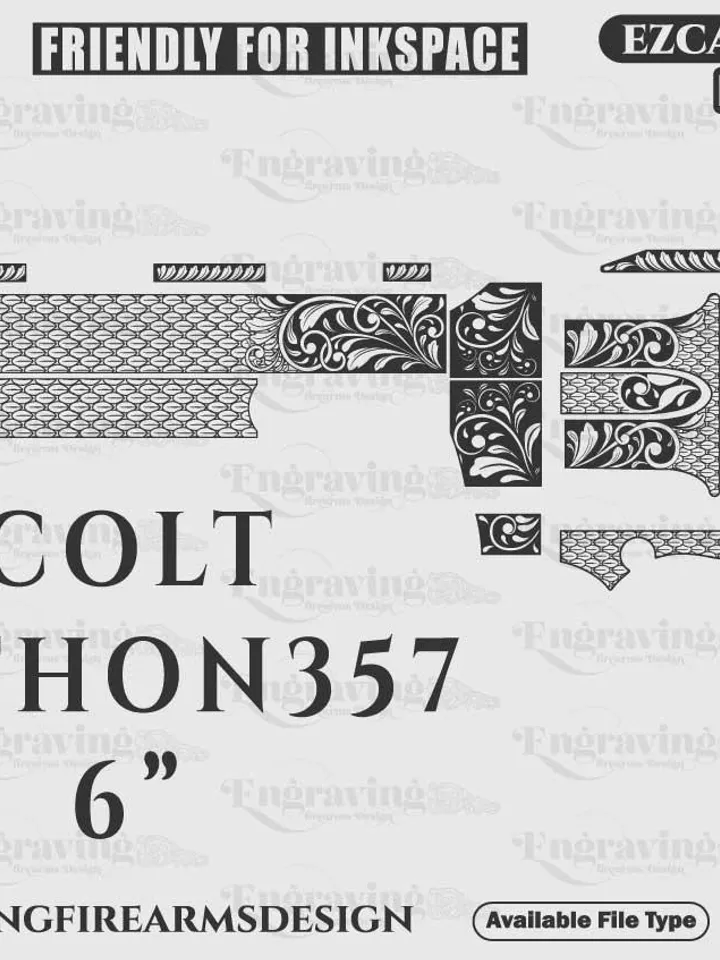 Colt Python 357 6 Inch Design svg,lasercut,laserengraving,fiberlaser,engravingfiles,laserpattern,engravingdesign,engravingpattern,metalart
