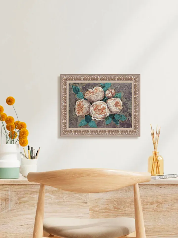 "Roses" oil small impasto painting flower stilllife original wall art picture artwork floral