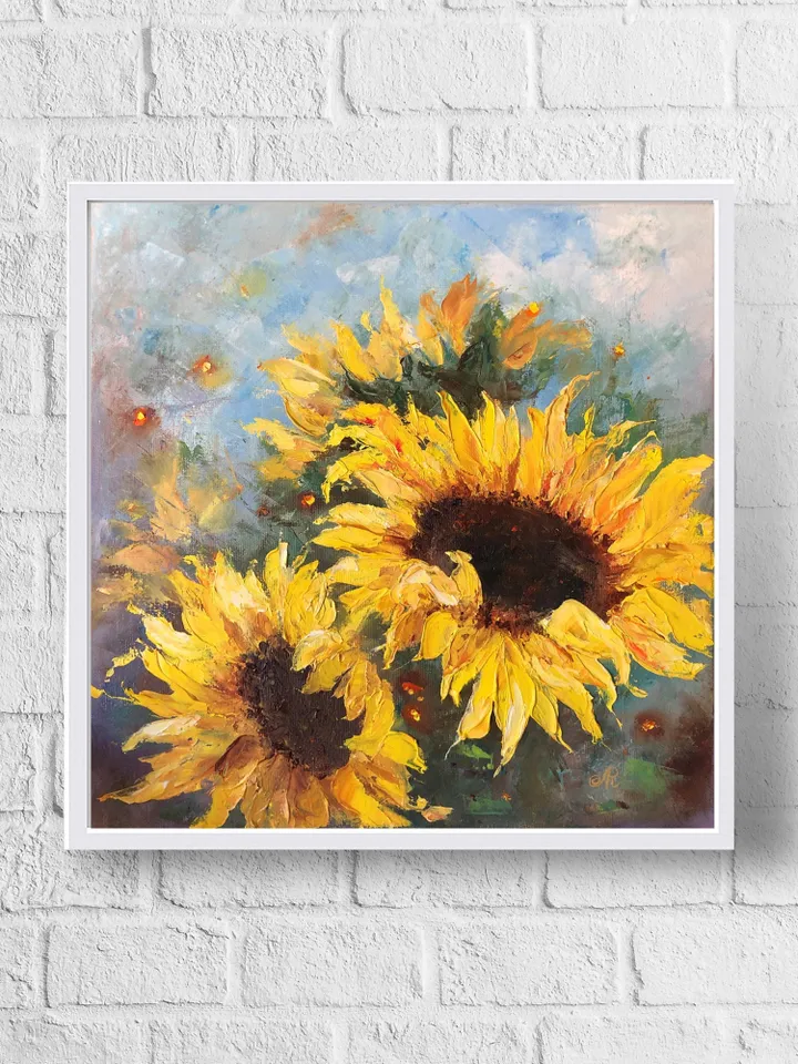 Sunflower Oil Painting Original Floral Painting Sunflowers Wall Art Flowers Painting