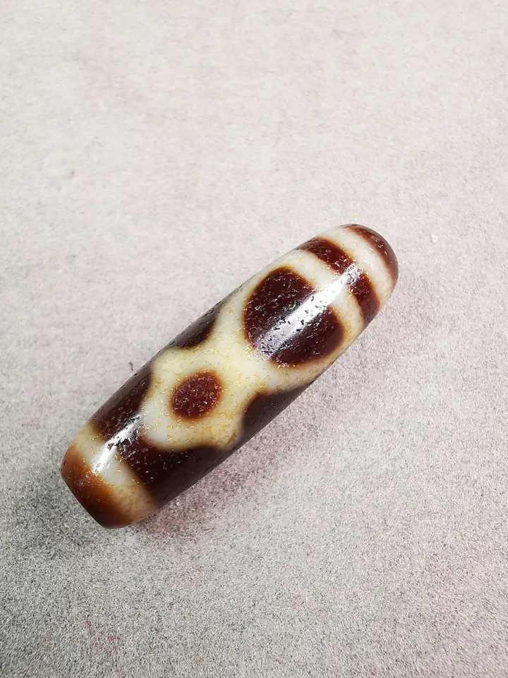 Gandhanra Tibetan Kubera Dzi Bead,Tibetan Chung,God of Wealth Amulet,Small Size 35*11 mm