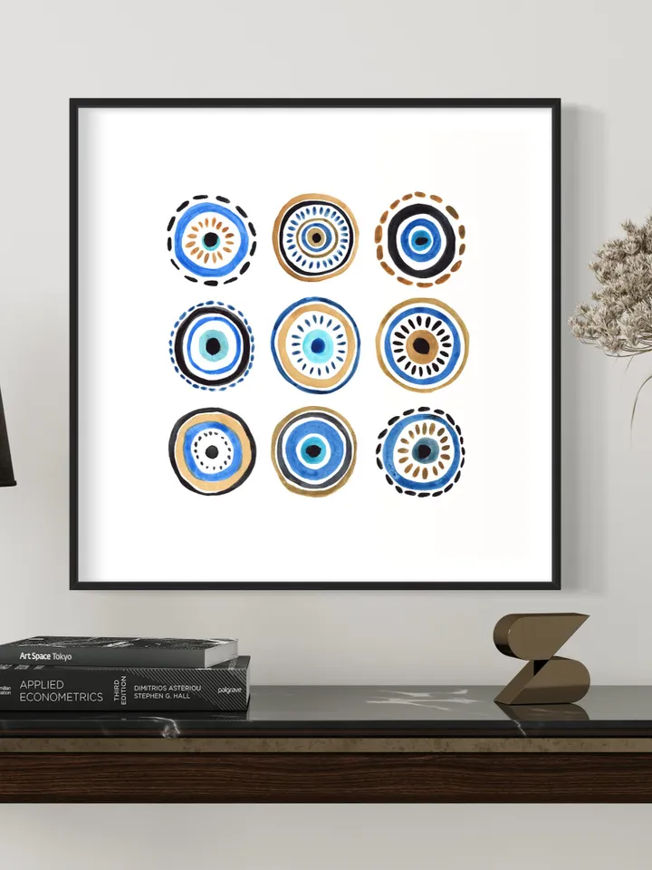 Evil Eye Art Print Digital Download Evil Eye Poster Turkish Wall Art Evil Eye Home Decor Esoteric Wall Art Talisman Print Greek Evil Eye Art