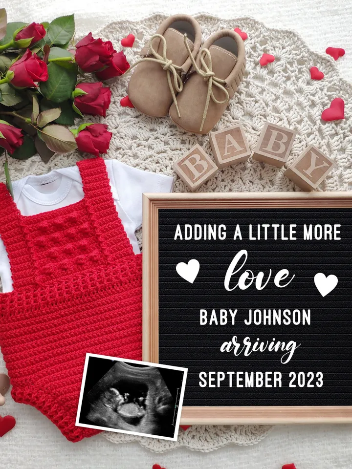 Valentines Day Pregnancy Announcement Digital, Valentines Baby Announcement, Love Pregnancy Announcement Editable Digital Template