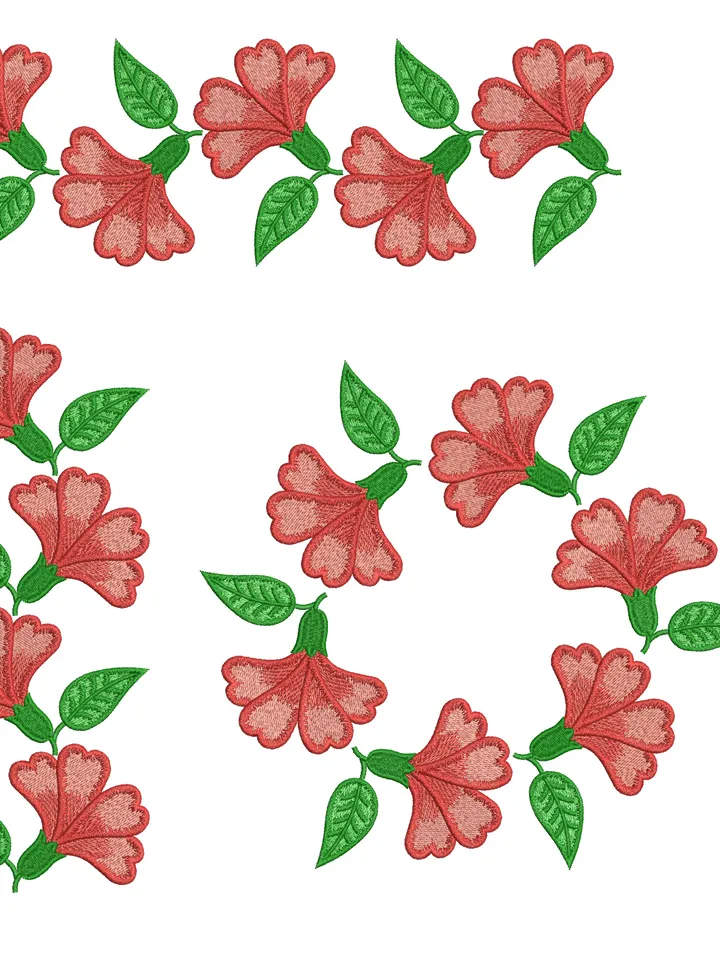 The ornament flower embroidery design