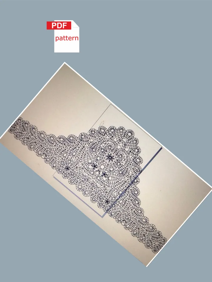 Bobbin lace pattern Headscarf Kerchief PDF pattern