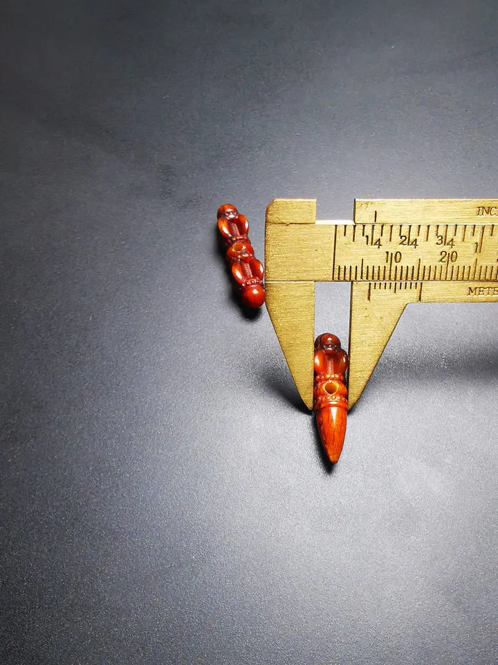 Gandhanra Tibetan Bone Carved Amulet Vajra and Kila(Dorje Phurba), Hand-Carved Pendant for Mala,Prayer Beads