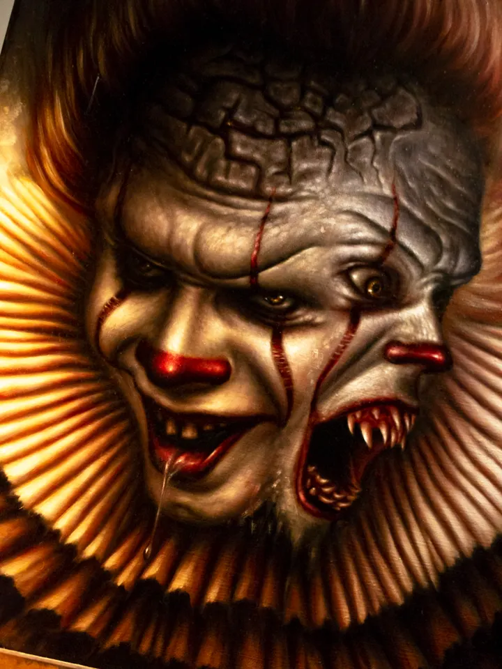 Original oil painting Pennywise the Dancing Clown Two-faced