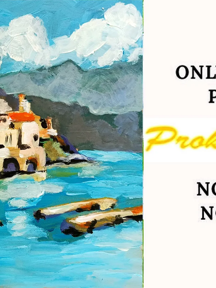 Positano Painting Italy Original Art Amalfi Coast Impasto Oil Painting Mountain Artwork by ArtProkopaloSv