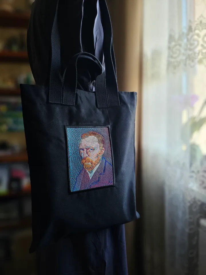 Van Gogh embroidered shopper bag.