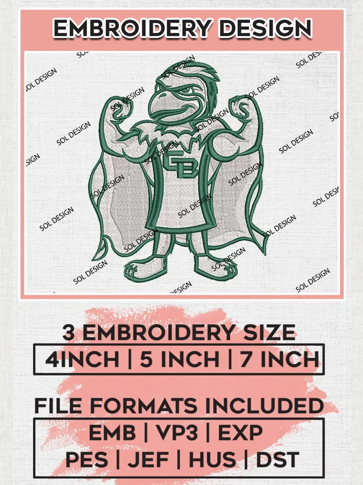 Green Bay Phoenix Team Mascot Logo embroidery designs, NCAA Green Bay Phoenix Machine embroidery designs, NCAA College Team Logo embroidery designs, Machine embroidery designs, Digital Download