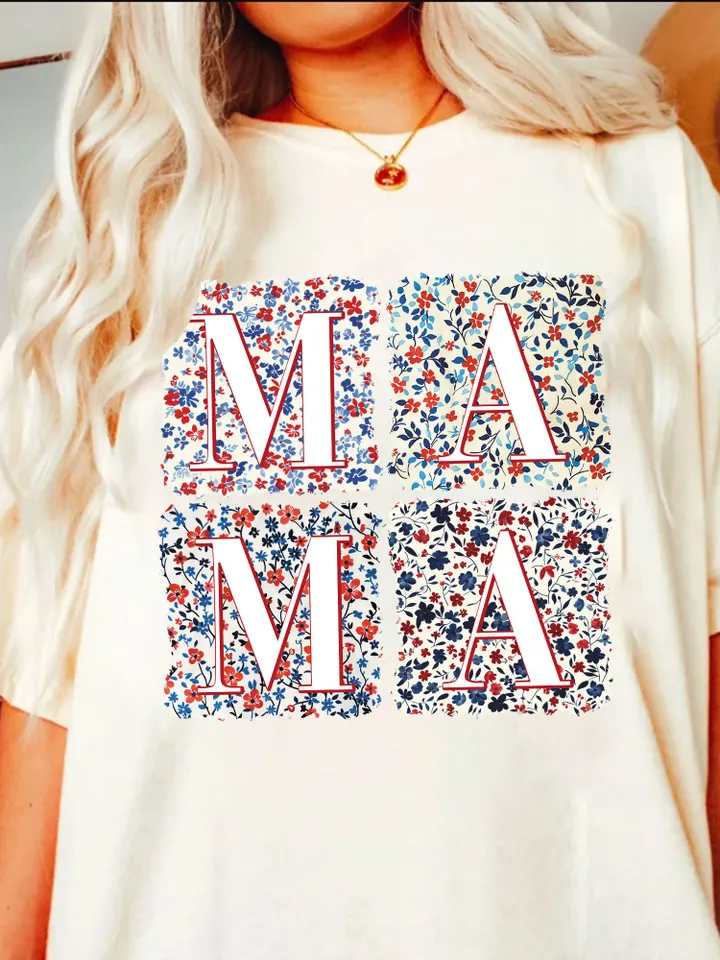 Retro Boho Mama PNG, 4th of July PNG, Fourth of July png, Floral Mama Png, Sublimation Design, Digital Download, USA America Freedom Trendy