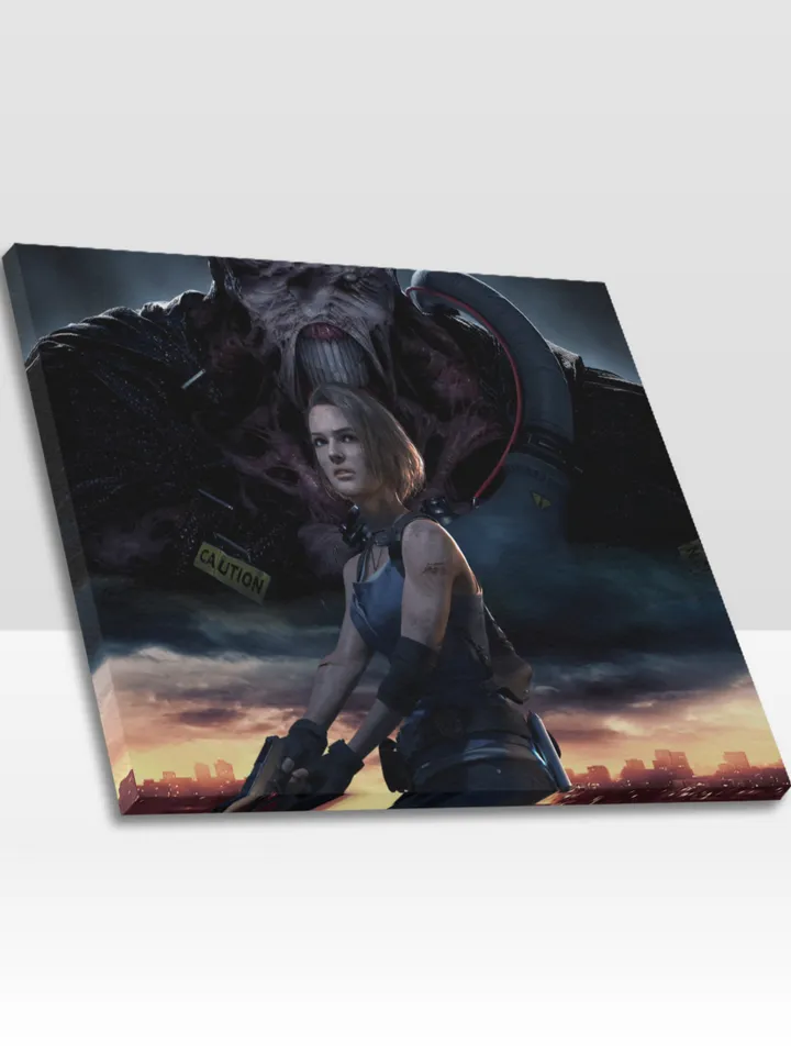 Resident Evil 3 Remake Frame Canvas Print, Wall Art Home Decor Poster