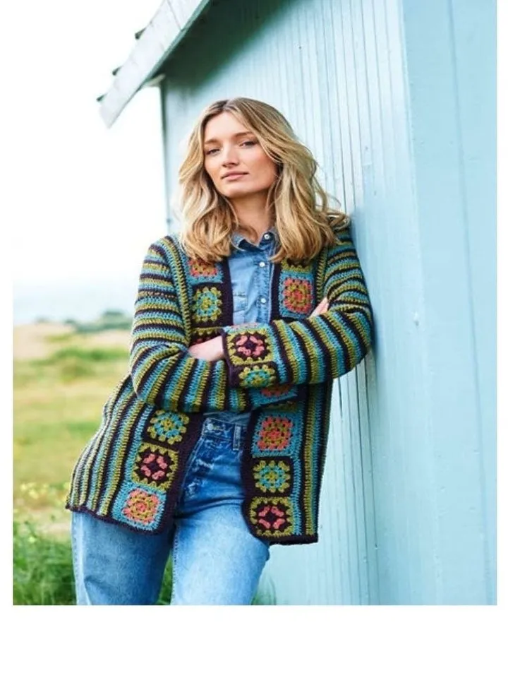 Cardigan pattern, granny squares cardigan, women cardigan pattern crochet pdf