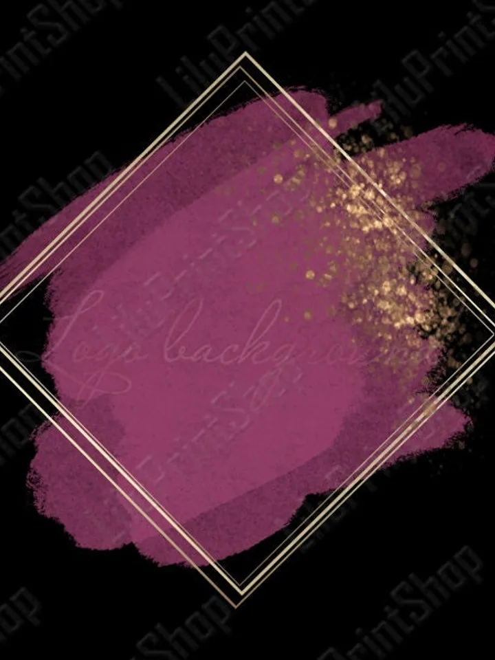 Dark pink logo png overlay Watercolor Logo png Pink logo Background design png Pink and gold confetti logo design digital instant download