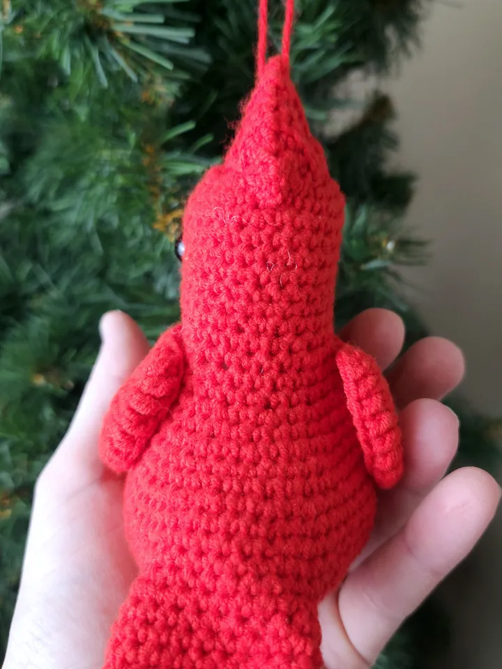 Red cardinal bird crochet pattern - Xmas decor for Christmas tree, digital PDF file, DIY project , Good luck
