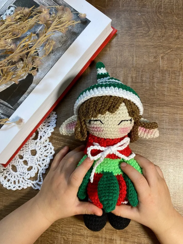 PDF Christmas Elf Doll, Christmas amigurumi pattern, Christmas ornament Elf, Christmas decoration Christmas crochet Amigurumi Christmas Doll