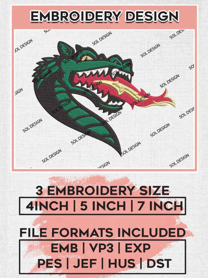 UAB Blazers Logo Machine Embroidery Design, NCAA UAB Blazers Embroidery Design Design files, NCAA Embroidery Designs, NCAA Machine Embroidery Designs, Digital Download