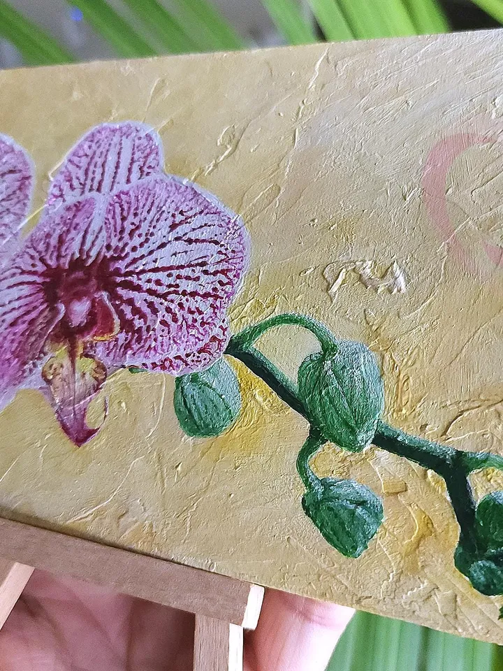 Orchid Flower Acrylic Painting Unique Gift for Orchid Lovers Cute Wall Art Decor for Mothers Day Thoughtful Gift