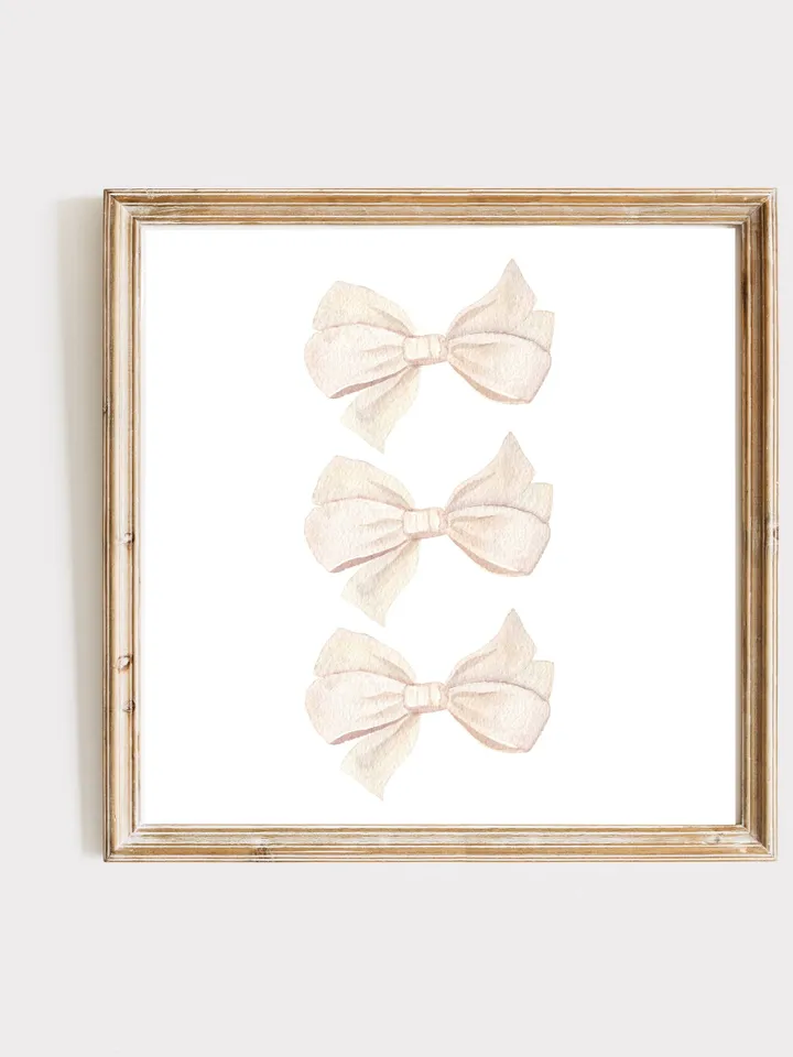 White Bow Watercolor Painting Print, Ivory Cream Poster, Elegant Bow Poster, Grandmillennial Bow, Gift For Teen Girl, Hamptons Stylel
