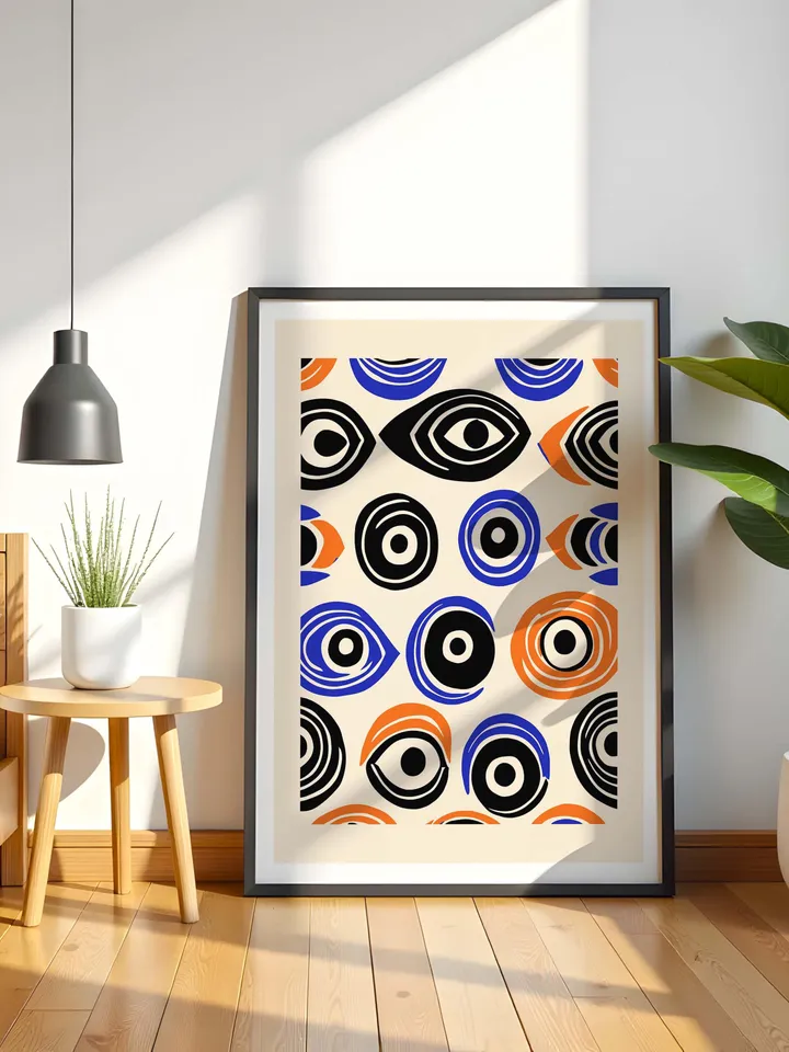 Minimalist Eye Wall Art, Abstract Eye Poster, Colorful Modern Printable, Graphic Digital Art, crayz eyes poster, Instant digital Download