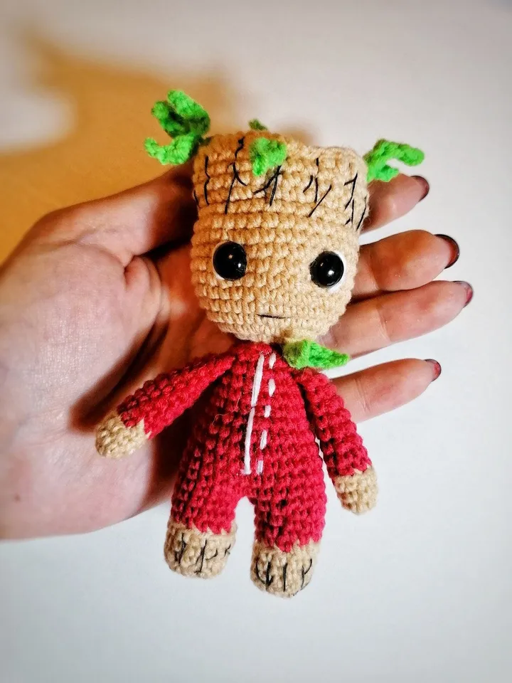 PDF Amigurumi Groot Crochet Pattern, Cute Baby Groot Amigurumi, Mini Tree Crochet Toy, Guardians of the Galaxy Inspired Crochet Pattern DIY