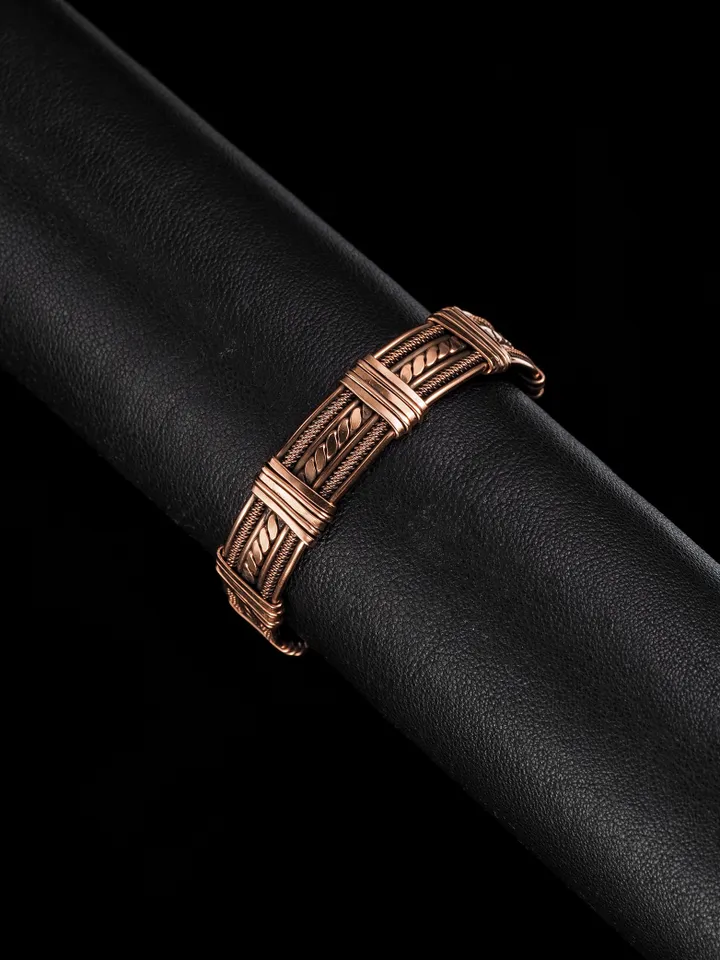 Handmade copper bracelet Unique wire wrapped metal bangle Antique style jewelry
