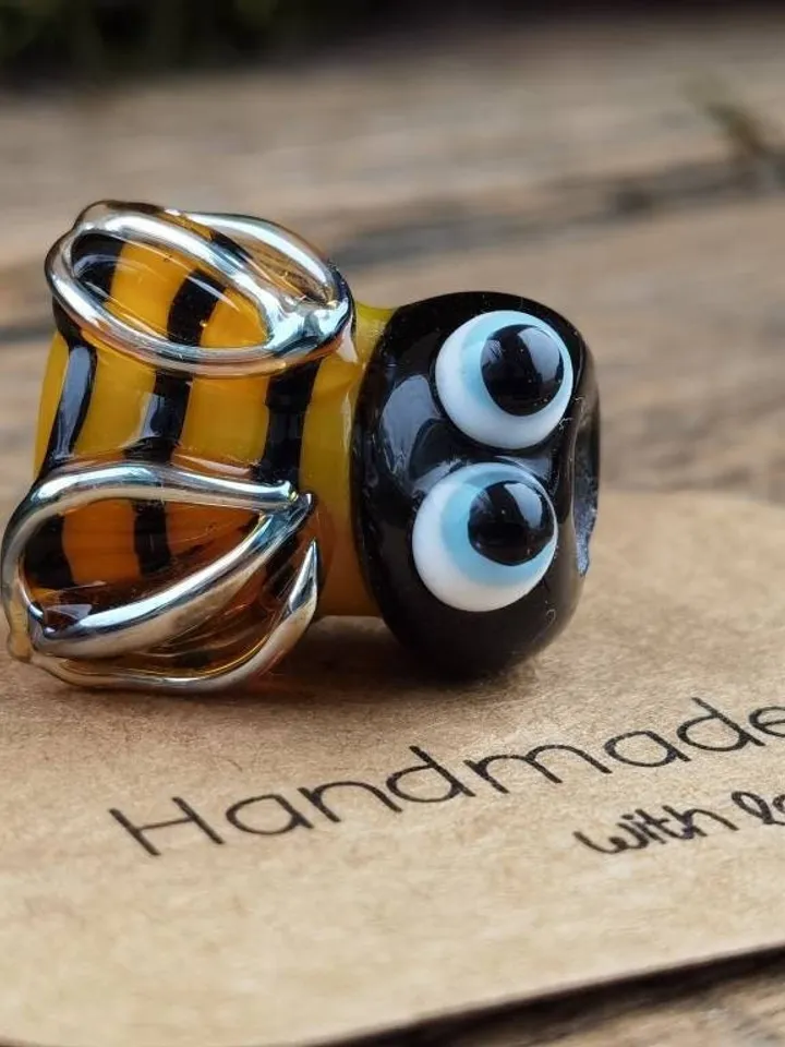Honey Bee charm Queen bee gifts Bumble bee jewelry Bee art Bee bracelet Bee accessories Bee shoe charms Bee amulet Bee beads Bee dread beads