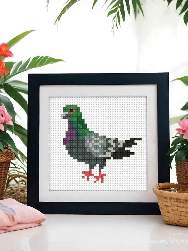 Bundle mini Birds 7 Cross stitch patterns, contemporary, Abstract, 3 inches, beginner, modern chart, gift DIY, embroidery, instant PDF