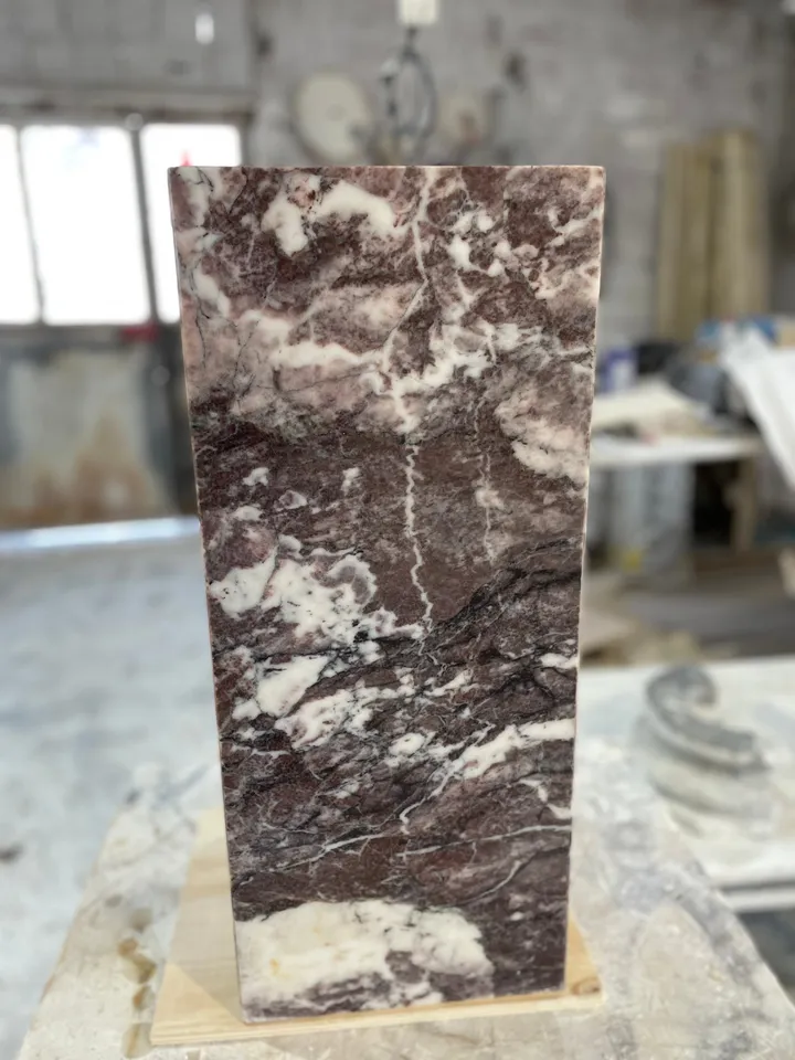 Dark Calacatta Viola Marble Plinth real marble, handmade, freeshipping, fast shipping, end table, cube table, side table