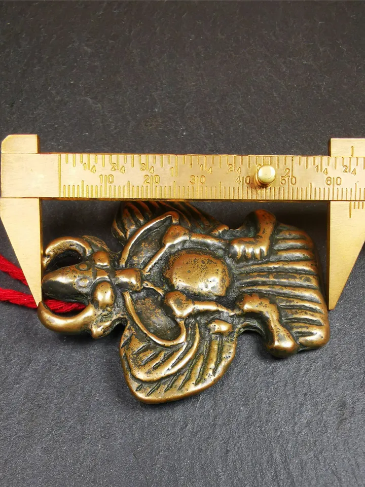 Gandhanra Antique Tibetan Buddhist Amulet Garuda,Garula,Suparna,Golden-winged Bird Pendant,Made of Bronze,80 years old