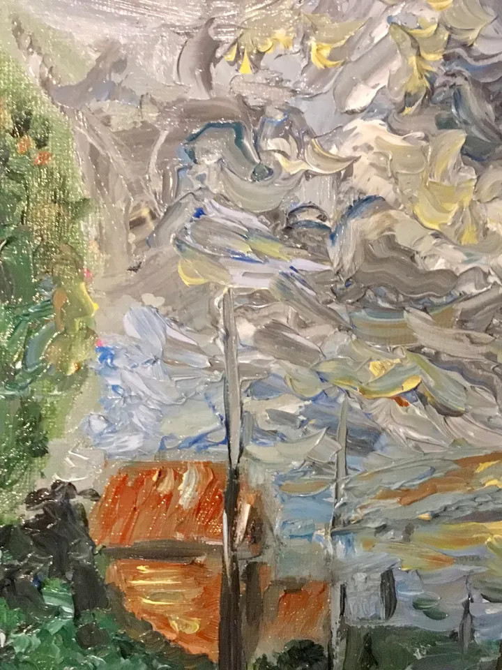 Boat on the river,original oil impressionistic style painting on canvas board,Monet inspired,handmade painting,home decoration wall hanging